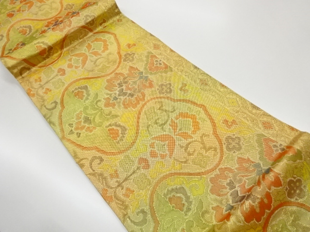JAPANESE FUKURO OBI / WOVEN ABSTRACT FLOWER